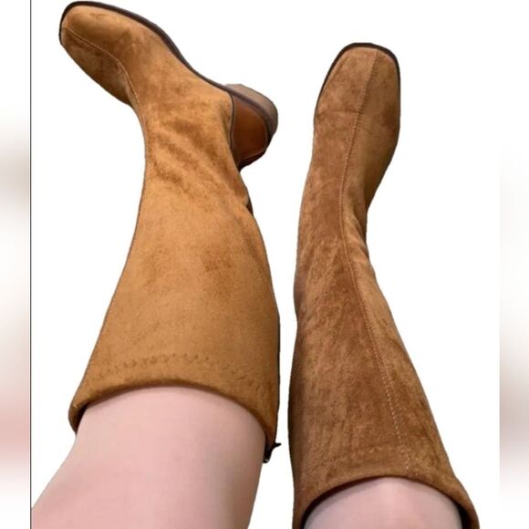 Brown Knee-High Suede Boots sz 8.5 - Picture 5 of 11